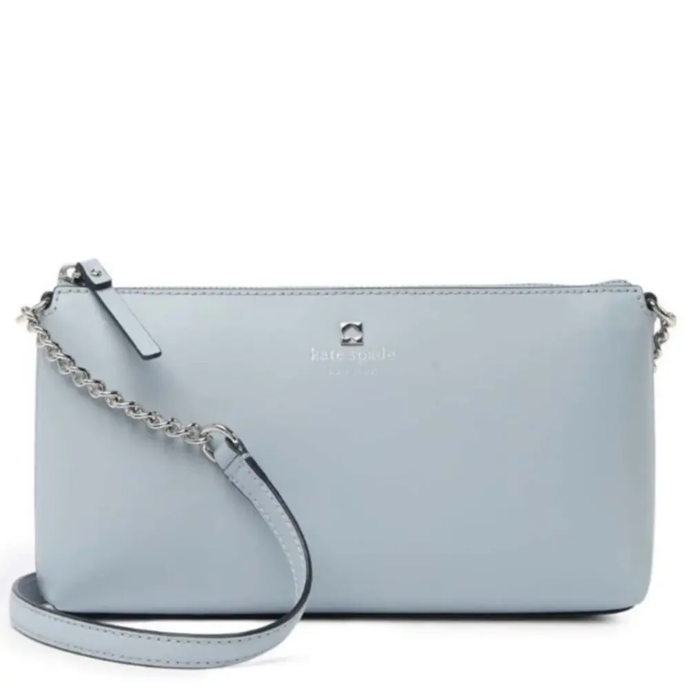 KATE SPADE Declan Sawyer Street Rainy Day Leather Crossbody Bag Blue NWT